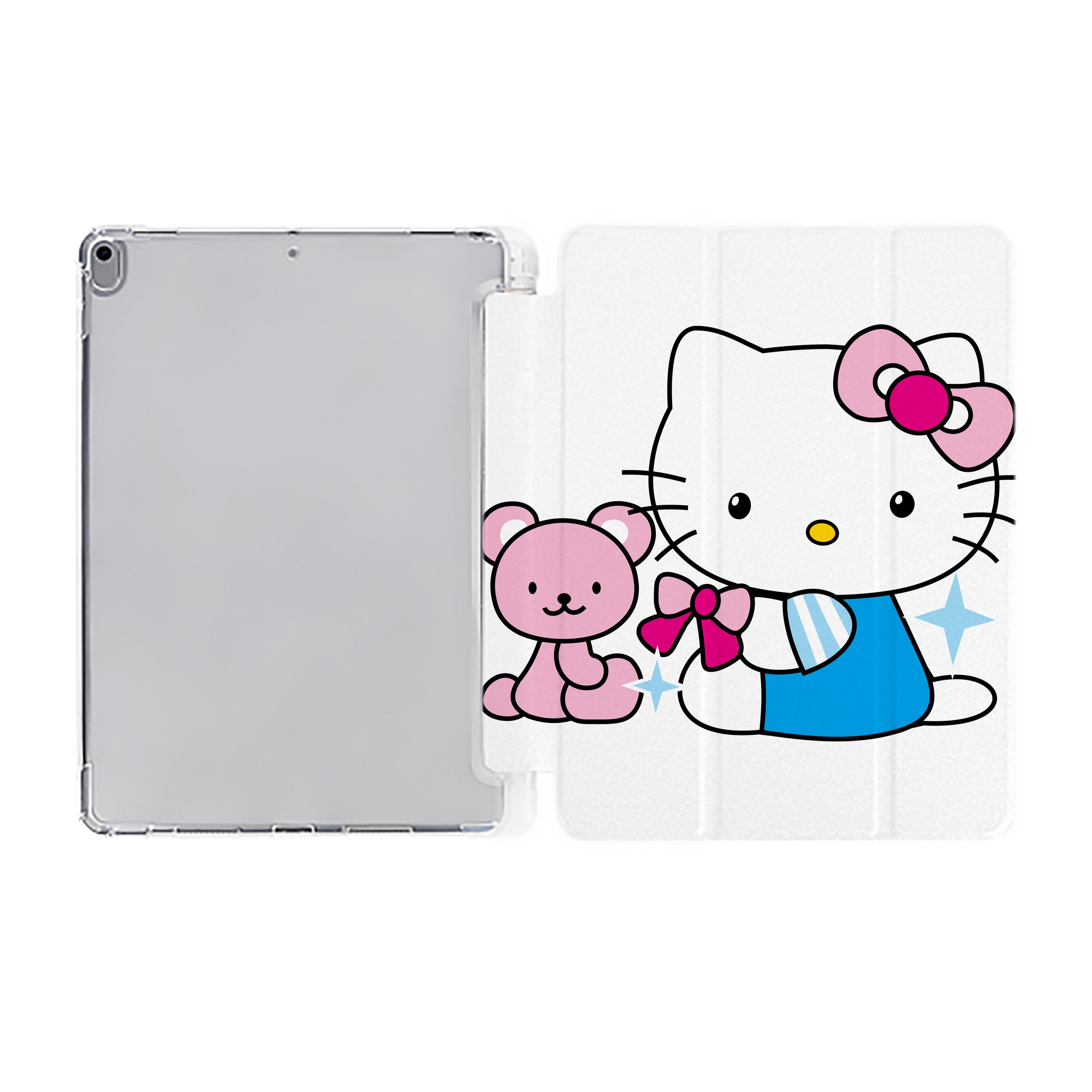 （画像用） Hello Kitty ハローキティ IPad ケース ペン収納付き 三つ折りスタンド PUレザー×シリコン 対応機種9.5/10.5/10.9インチ